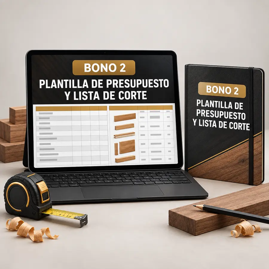 Mockup de la Plantilla de presupuesto y lista de corte